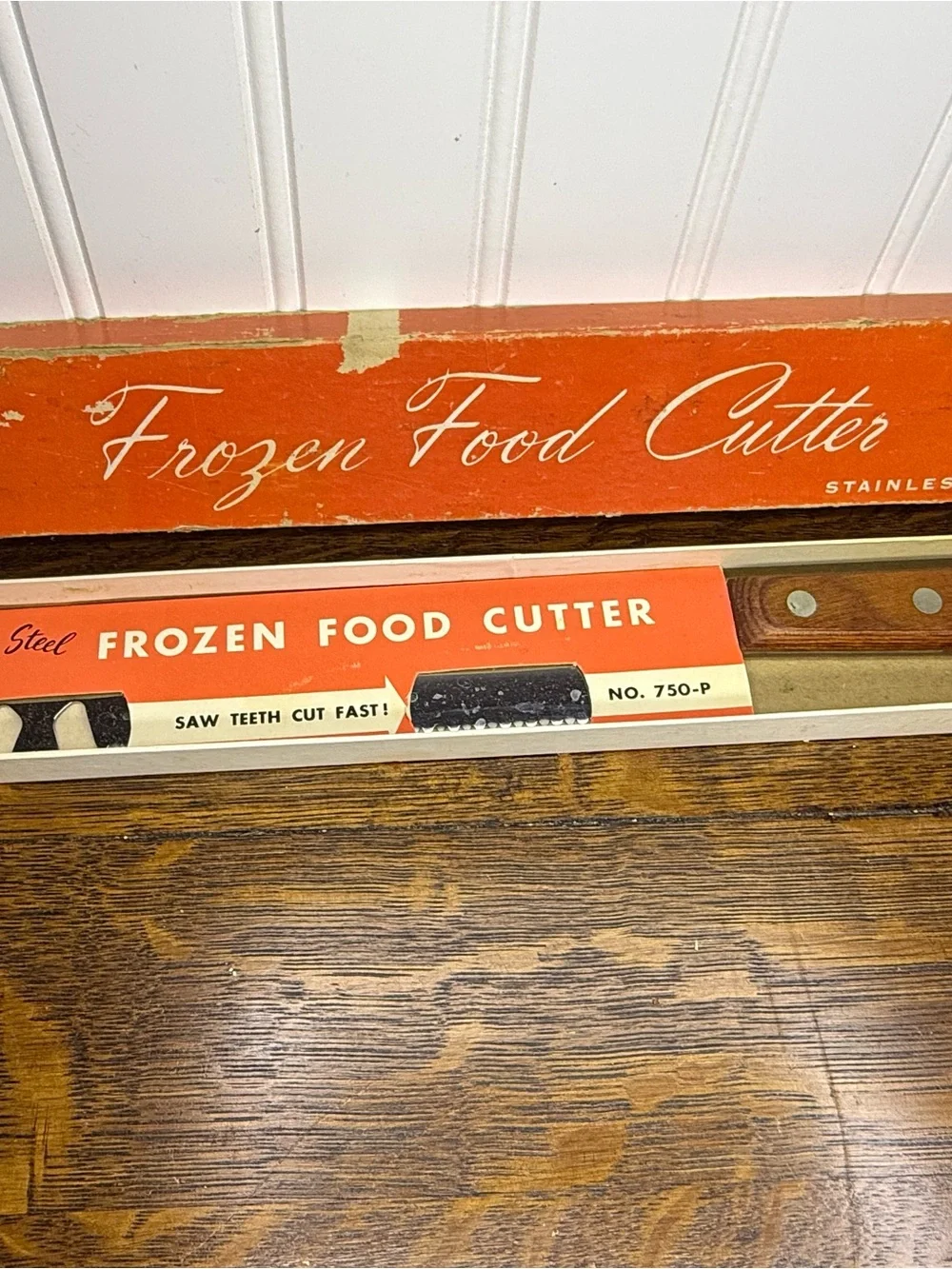 EKCO Flint Arrowhead 750-P Frozen Food Cutter Knife Serrated Stainless USA VTG